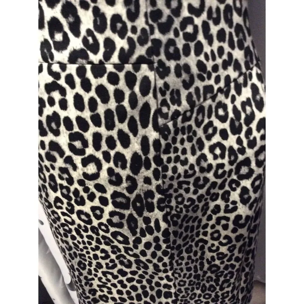 Michael Kors Leopard Print Stretch Skirt Womens Small S Animal VNC
